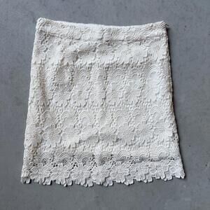 Forever 21 White Lace Mini Skirt, Size Small